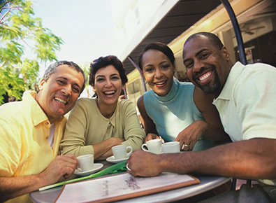 Group of people at a restaurant 